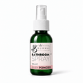 Bojuna Baby Powder Bathroom Spray 100 ml in a green bottle with a white spray pump, clear cap and pink scent label.