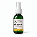 Bojuna Zest & Zing Bathroom Spray 100 ml in a green bottle with a white spray pump, clear cap and yellow scent label.