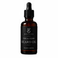 A 50ml amber glass dropper bottle of Bojuna Pine & Cedar Beard Oil with a black label and black dropper cap, set against a plain white background.