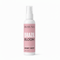 A 120 ml spray bottle of BOJUNA Brazil Bloom Alcohol Free Body Mist. The bottle is white with a prominent dusty pink label featuring black and white text, set against a clean white background.