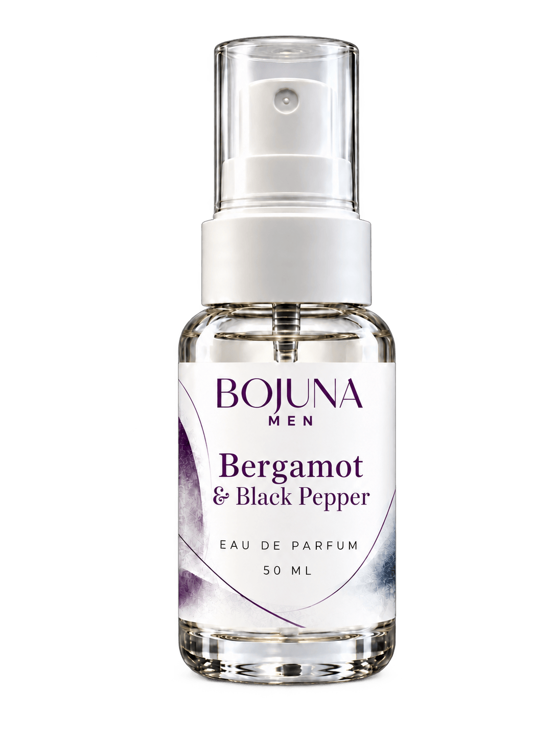 Bojuna Men Bergamot & Black Pepper Eau de Parfum 50 ml bottle on transparent background