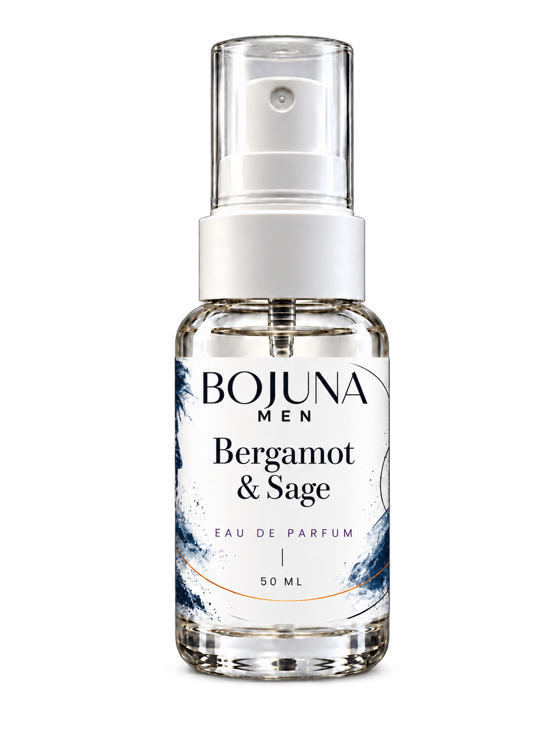 Bojuna Men Bergamot & Sage Eau de Parfum 50 ml bottle on transparent background