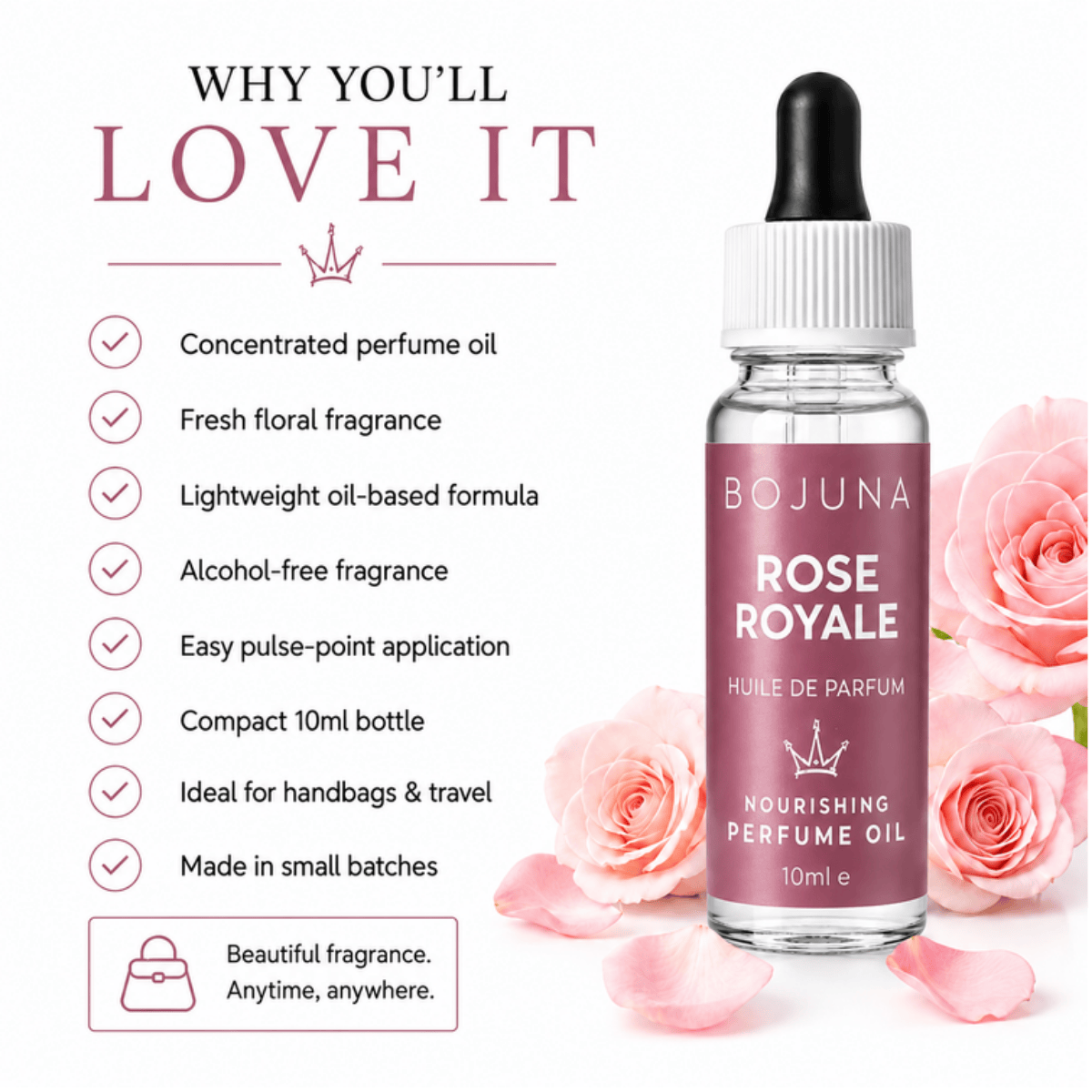 Bojuna Rose Royale nourishing perfume oil 10 ml — product image 2